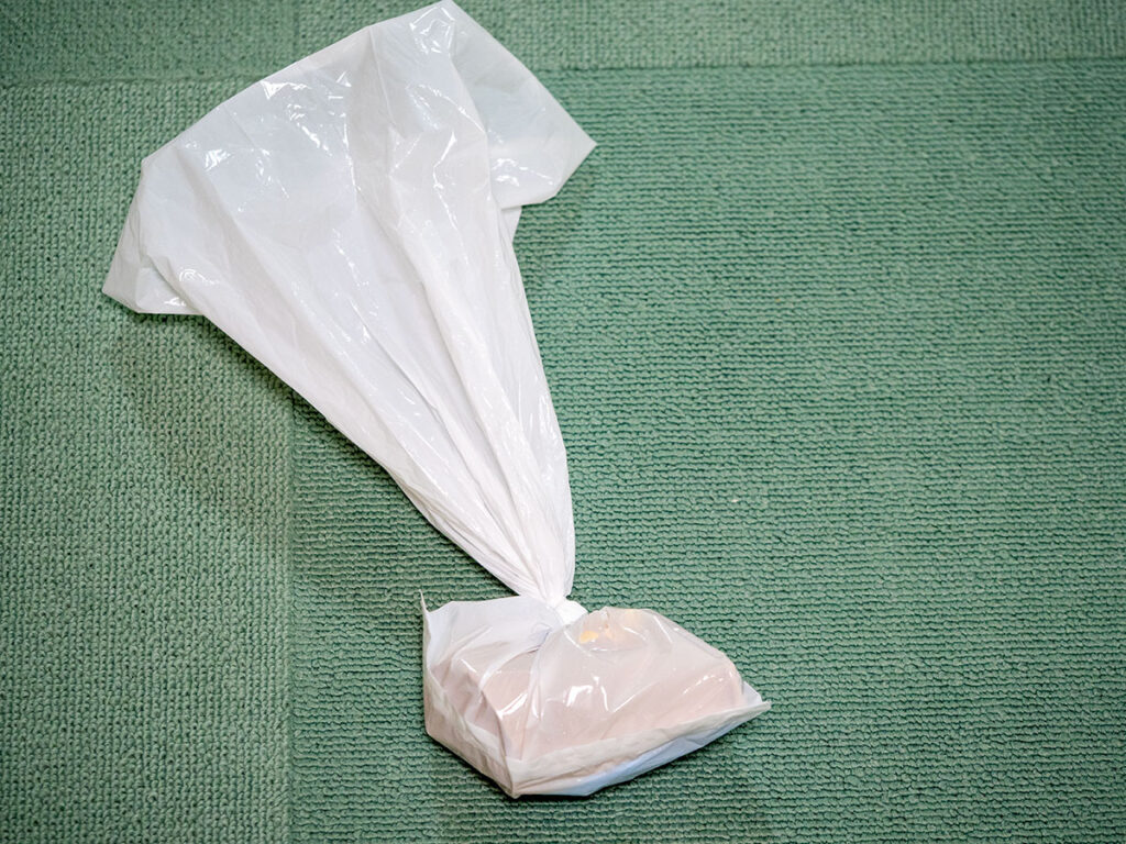 クチを縛った防臭袋